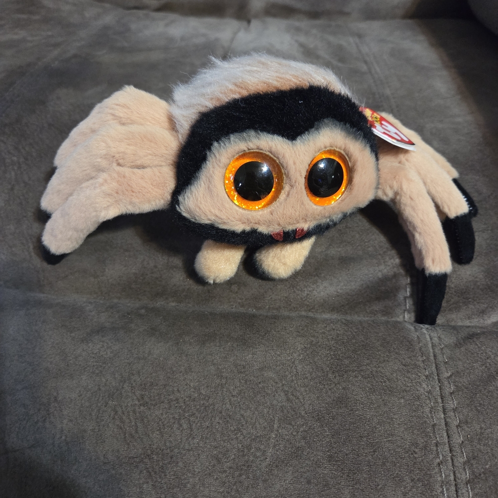 Ty Beanie Boos - Godfrey the Spider, Glitter Eyes, MWNMT Stuffed Animal Toy